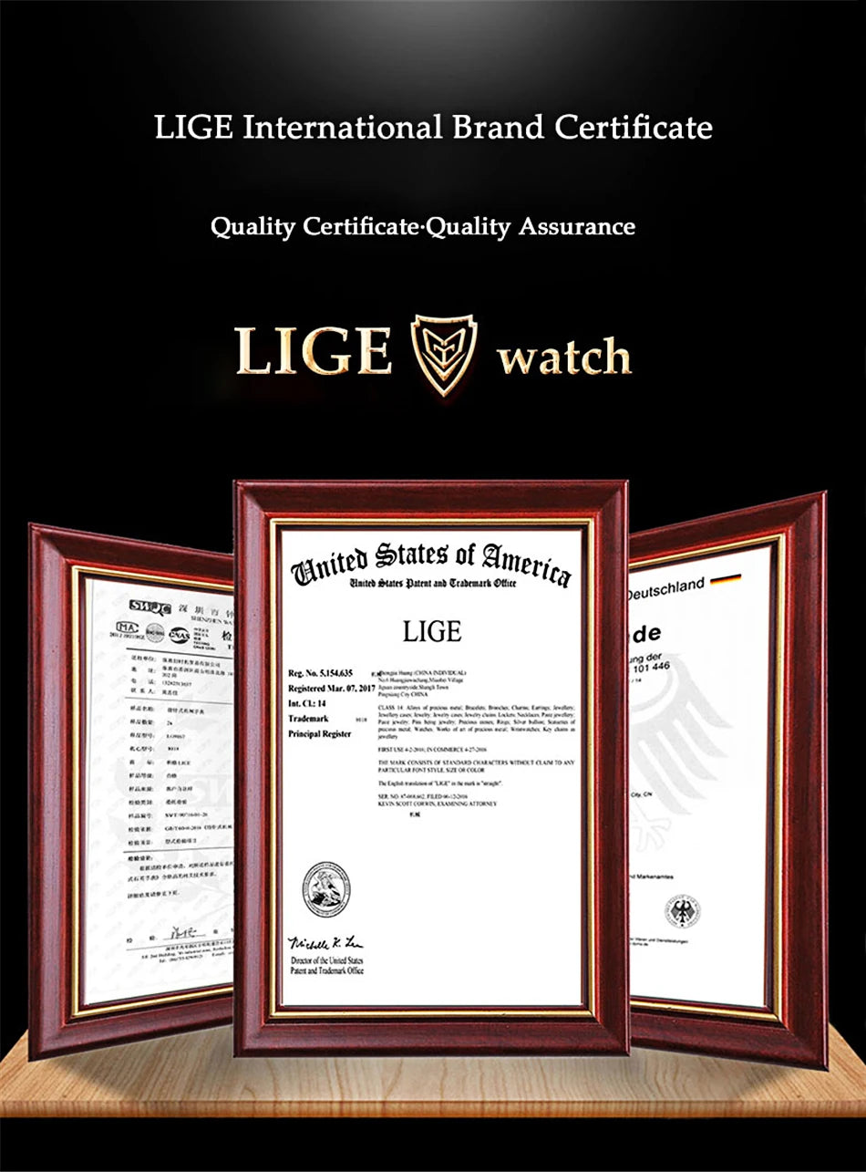 New LIGE Tourbillon Watches 50M Waterproof Men Mechanical Watches Automatic Wrist Watches Date Week Clock Gift Relogio Masculino
