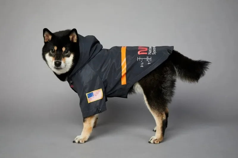 Reflective Space Suit Dog Raincoat - Waterproof Hoodie for All Sizes