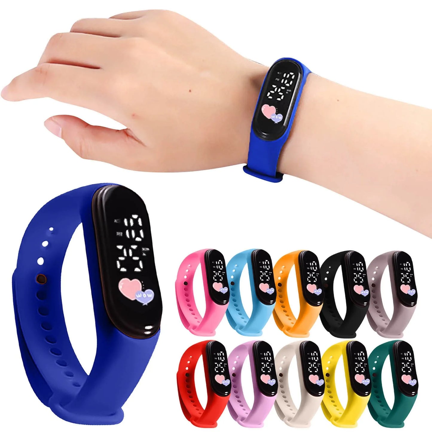 Touch Led Digital Children Watch Fashion Waterproof Boys Sports Women Children Watch Bracelet Watch Birthday Gift