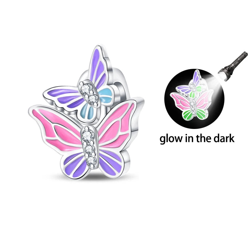 925 Silver Plating Colorful Butterfly Insect Animal Charms Beads Sparkling Zircon Fit Qikaola 925 Original Bracelets DIY Jewelry