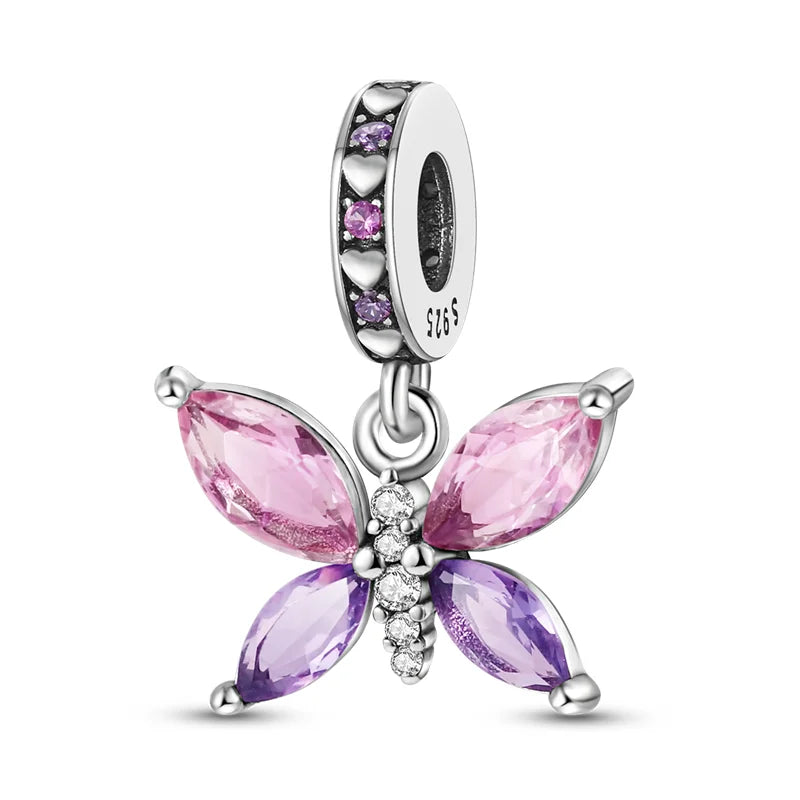 Authentic 925 Sterling Silver Luminous Firefly Charms Bee Light Bulb Beads Ring Earrings Fit Original Bracelets DIY Jewelry Gift