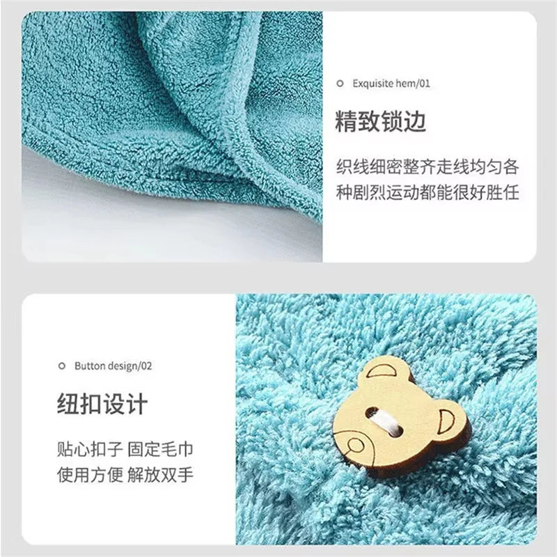 Women Dry Hair Towel Embroidered Coral Velvet Ladies Microfiber Soft Shower Cap Head Wrap Absorbent Fast Dry Ladies Head Towel
