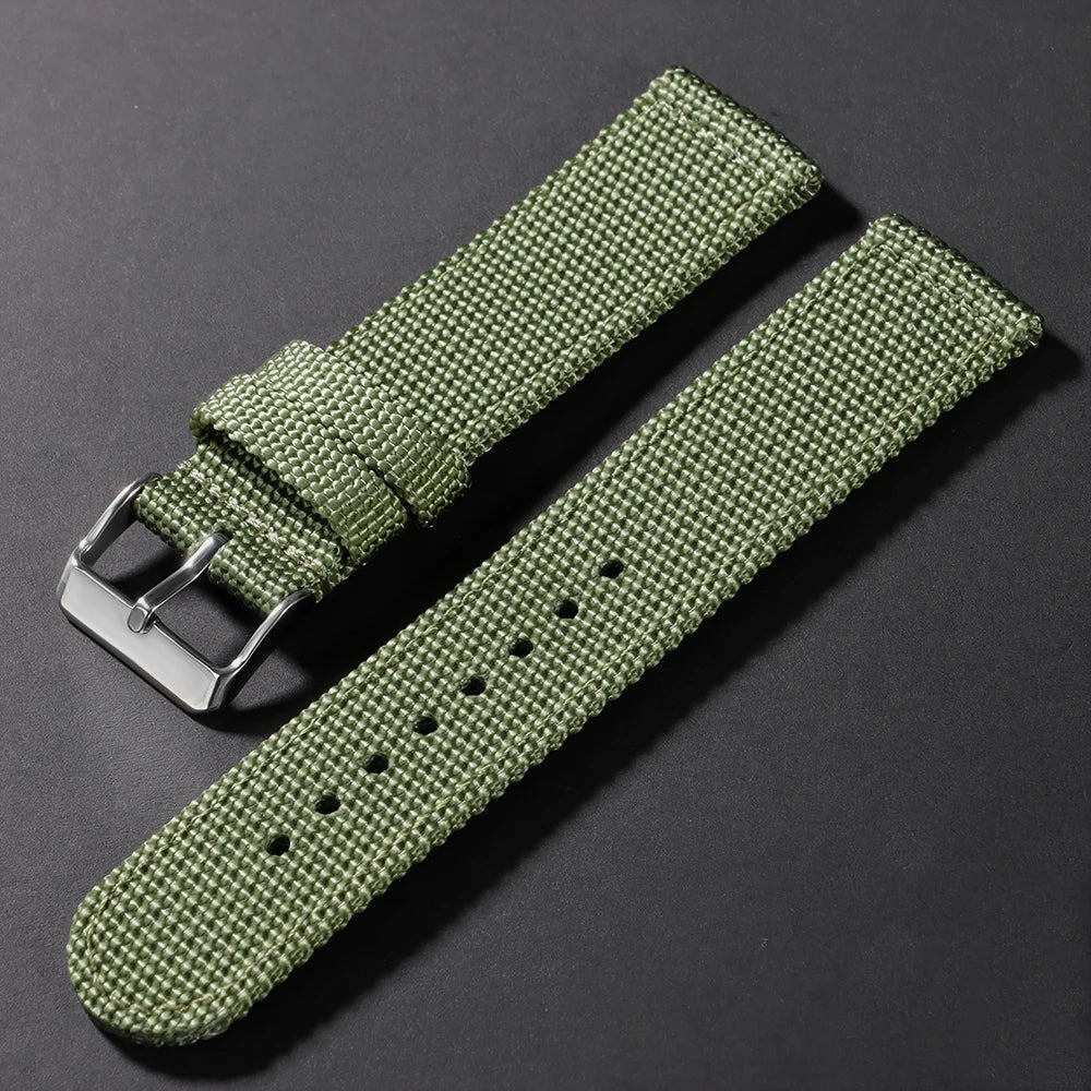 Nylon Canvas Watch Band Woven Soft Belt Universal Bracelet for Men Women Sport Military Universal Wristband 18mm 20mm 22mm 24mm