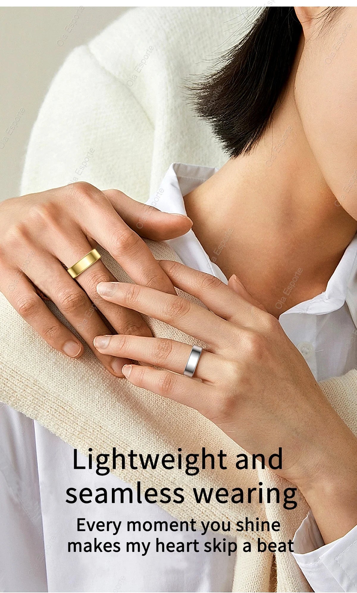 New Smart Ring Men Women, Heart Rate and Blood Oxygen Monitor Smart ring IP68 & 5ATM Waterproof, Multi-sport Mode Rings Man