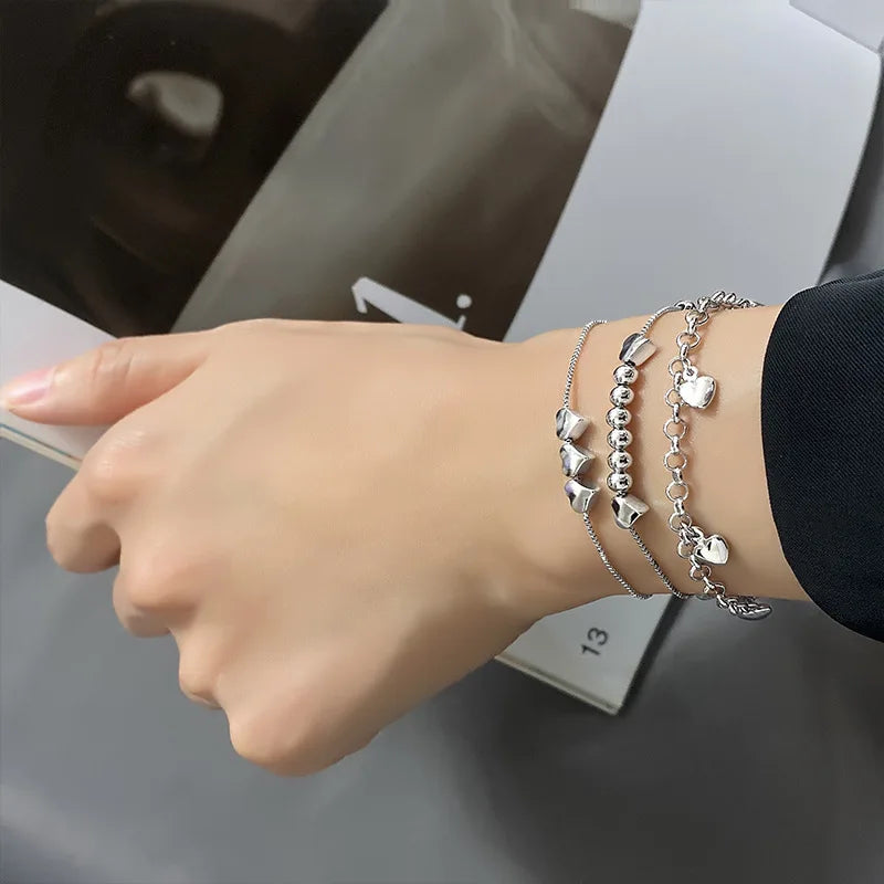 VENTFILLE 925 Silver Diamond-Studded Butterfly Bracelet Women's Fashion Temperament Flower Adjustable Bracelet