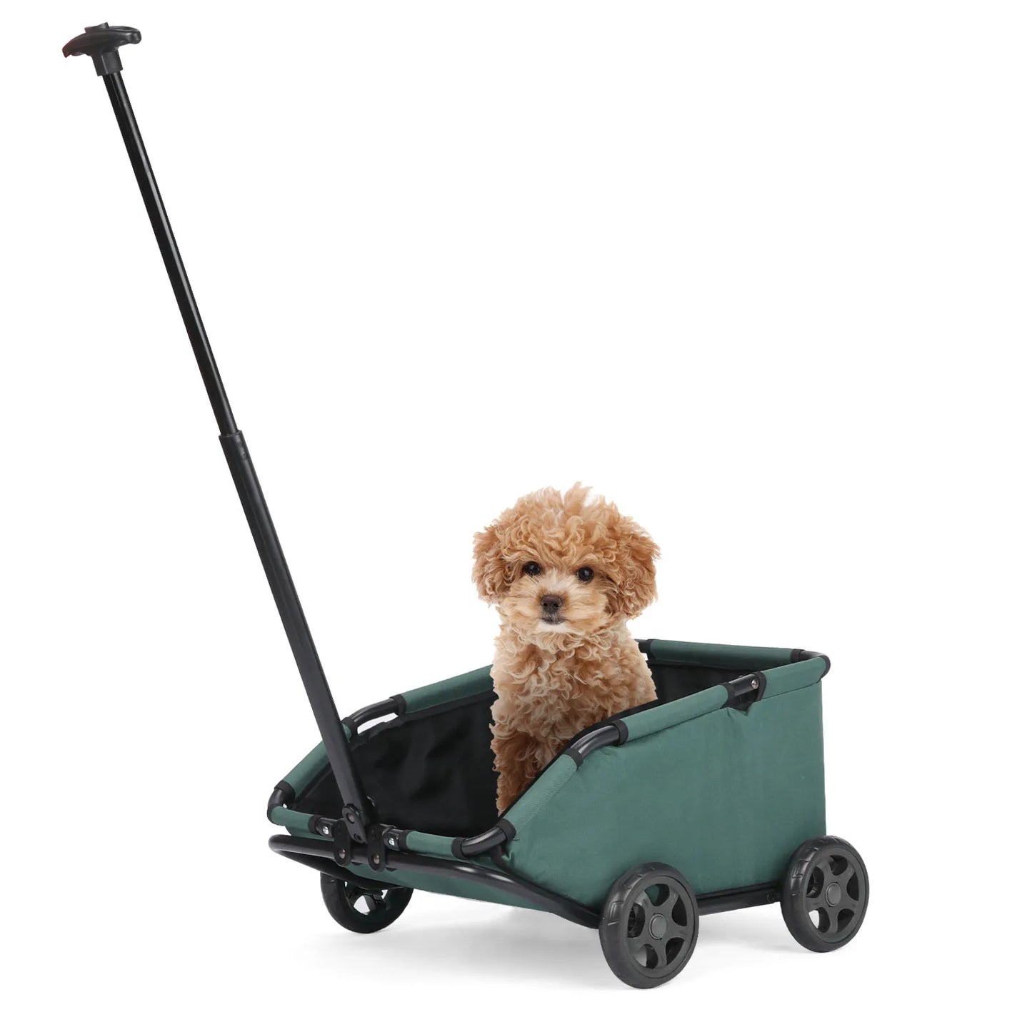 Compact Rotating Pet Stroller - 4-Wheel Foldable for Cats & Small Dogs