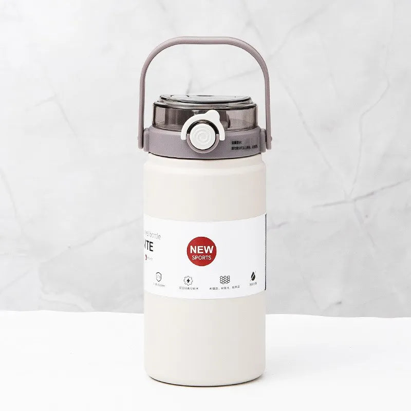 1L Stainless Steel Thermal Bottle with Straw – Vacuum Flask Hot & Cold Fitness Tumbler