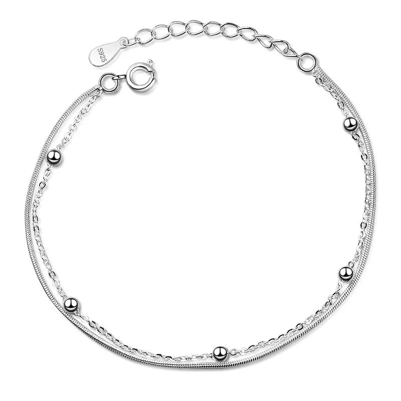 VENTFILLE 925 Silver Diamond-Studded Butterfly Bracelet Women's Fashion Temperament Flower Adjustable Bracelet