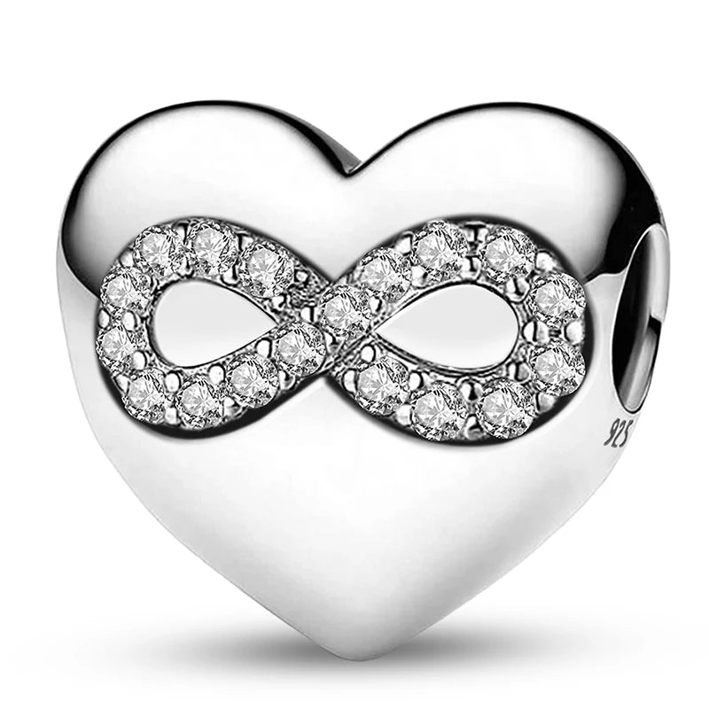 Fit Pan 925 Original Bracelets Love Heart Flower Four Leaf Clover Turtle 925 Silver Charms Beads DIY Birthday Jewelry Gift