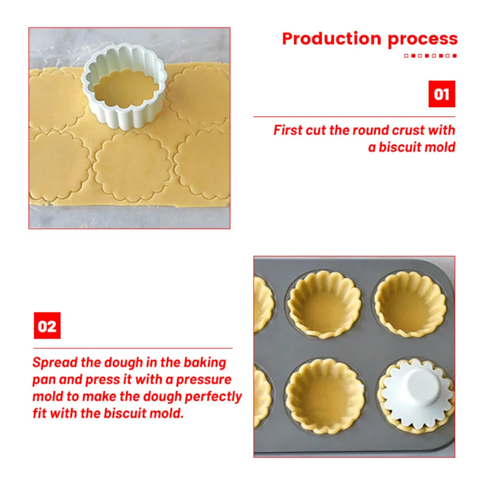 Carbon Steel Flower Lace Bakeware Mold Mini Cupcake Biscuit Mold Cookie Fruit Egg Tart DIY Mould Kitchen Pastry Baking Tool