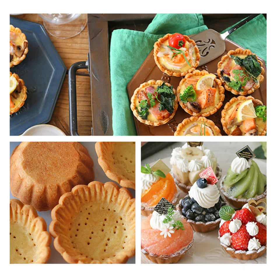 Carbon Steel Flower Lace Bakeware Mold Mini Cupcake Biscuit Mold Cookie Fruit Egg Tart DIY Mould Kitchen Pastry Baking Tool