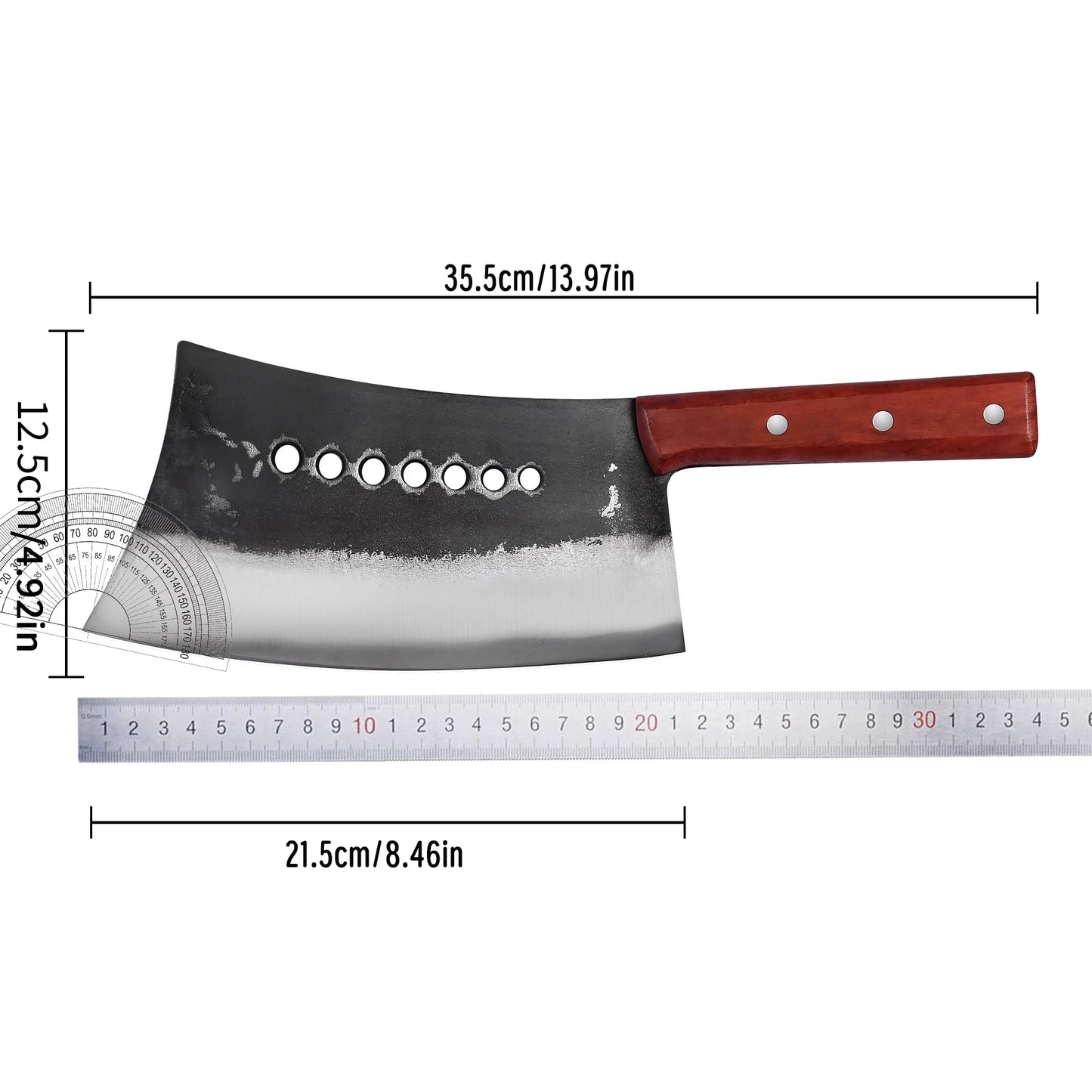 Bone cutting knife,high manganese steel,high hardness heavy-duty bone cutting specialized knife,hand forged large chopping knife