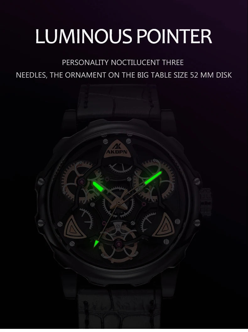 A high-end men's watch with cool retro and trendy style quartz watch