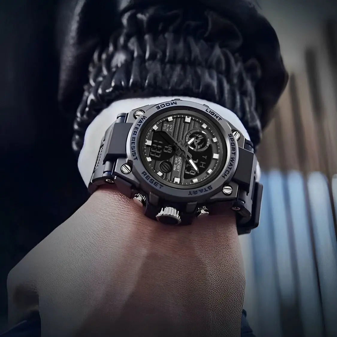 Electronic Watch Men's Trendy Fashion Sports Night Light Waterproof Youth Junior High School Student Watch