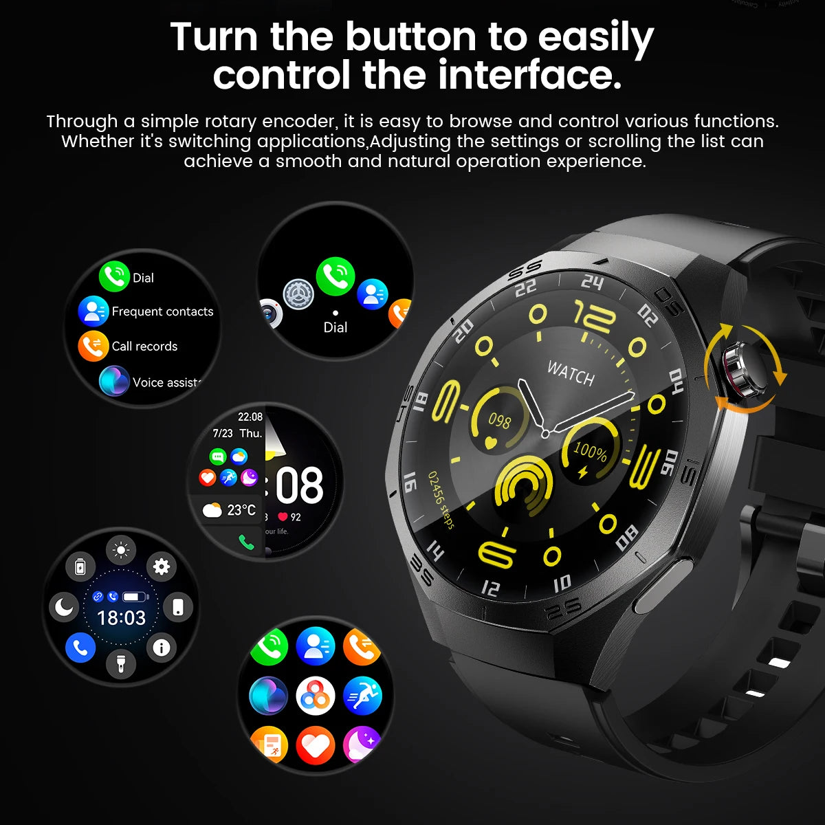 New For Android and ios Smart Watch Men AMOLED Screen GPS Motion trajectory Heart Rate Bluetooth Calls SmartWatch Waterproof