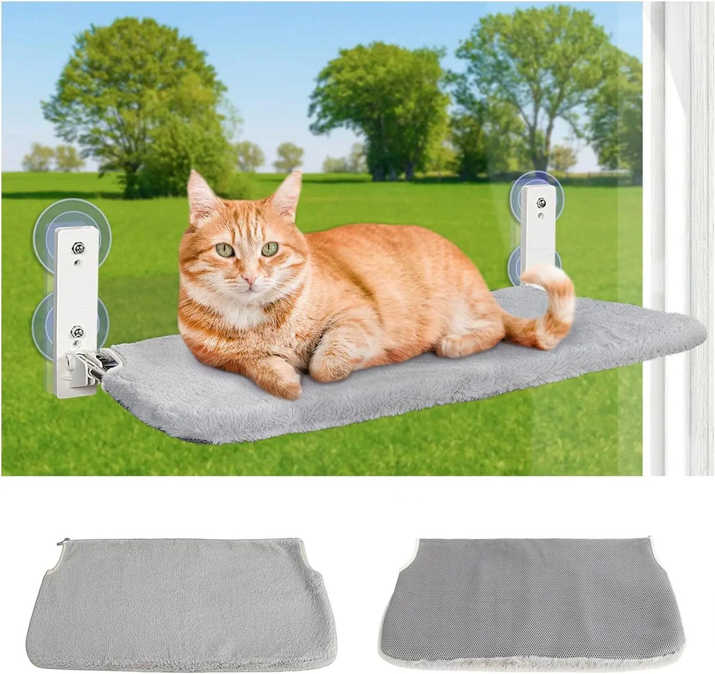 9-Style Window Cat Hammock - Cozy Hanging Bed with Strong Suction Cups