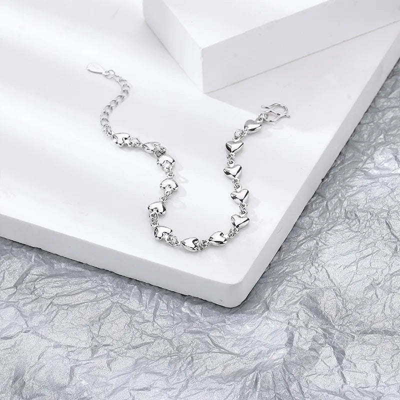 VENTFILLE 925 Silver Diamond-Studded Butterfly Bracelet Women's Fashion Temperament Flower Adjustable Bracelet