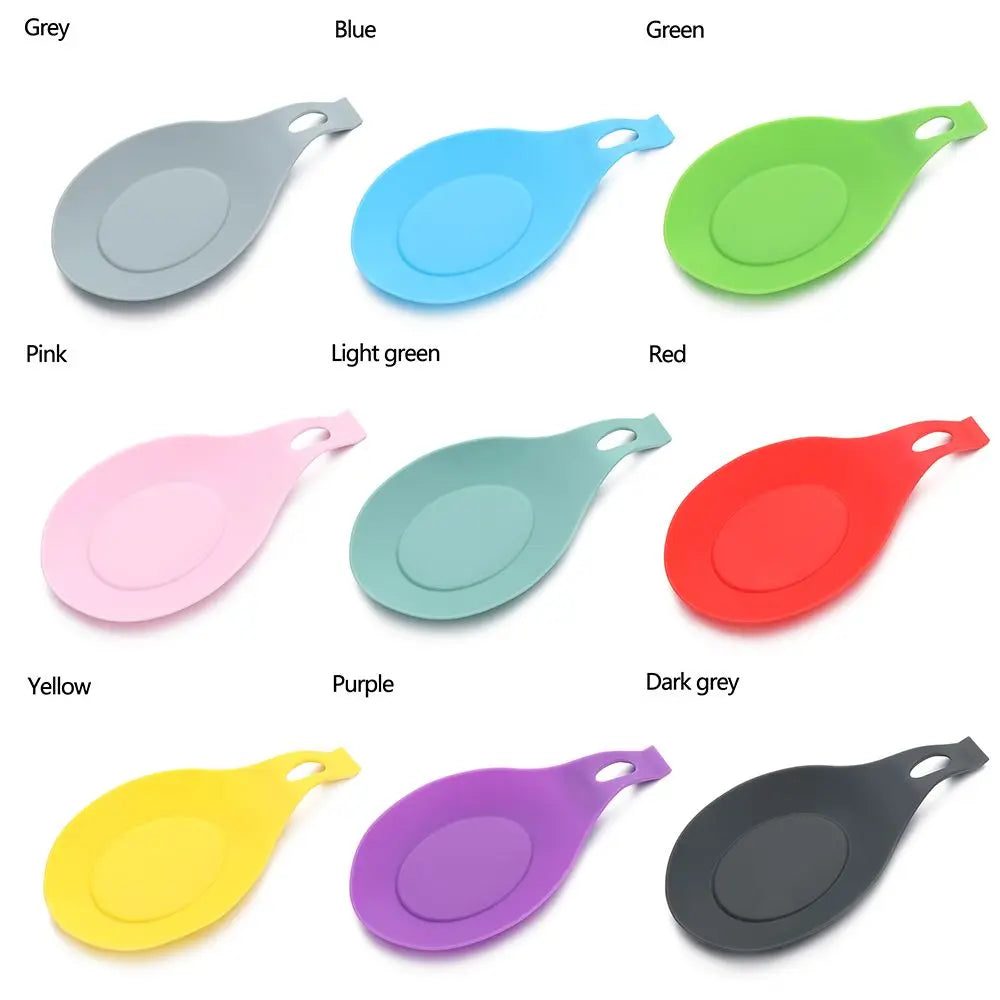 Silicone Spoon Holder Rest Pad Kitchen Utensils Spatula Eggbeater Heat Resistant Placemat Tray Insulation Mats Kitchen Tools
