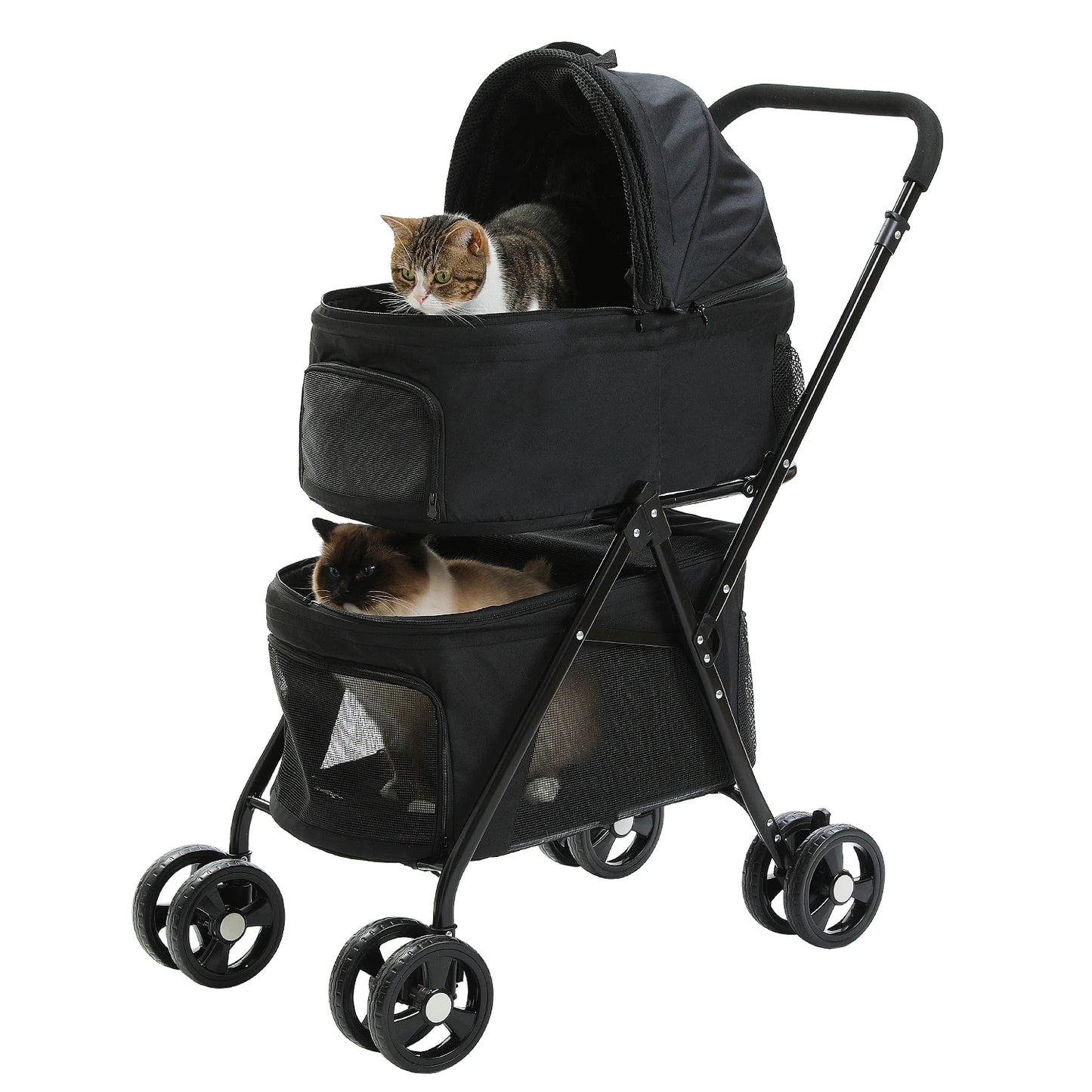 4-Wheel Pet Jogger - All-Terrain Stroller with Storage Basket