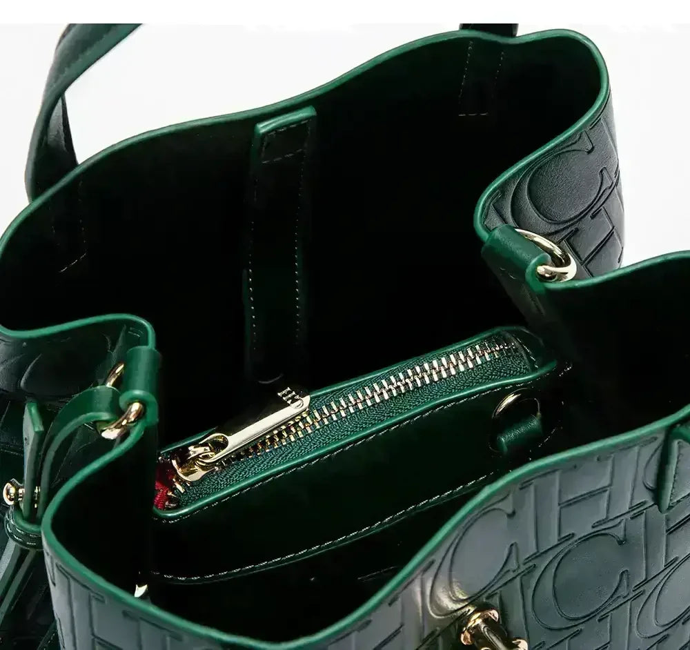 CH Large Capacity Handbag Luxury Brand Temperament Letter Print with Lock Design 2025 Trendy Women's Crossbody Bag