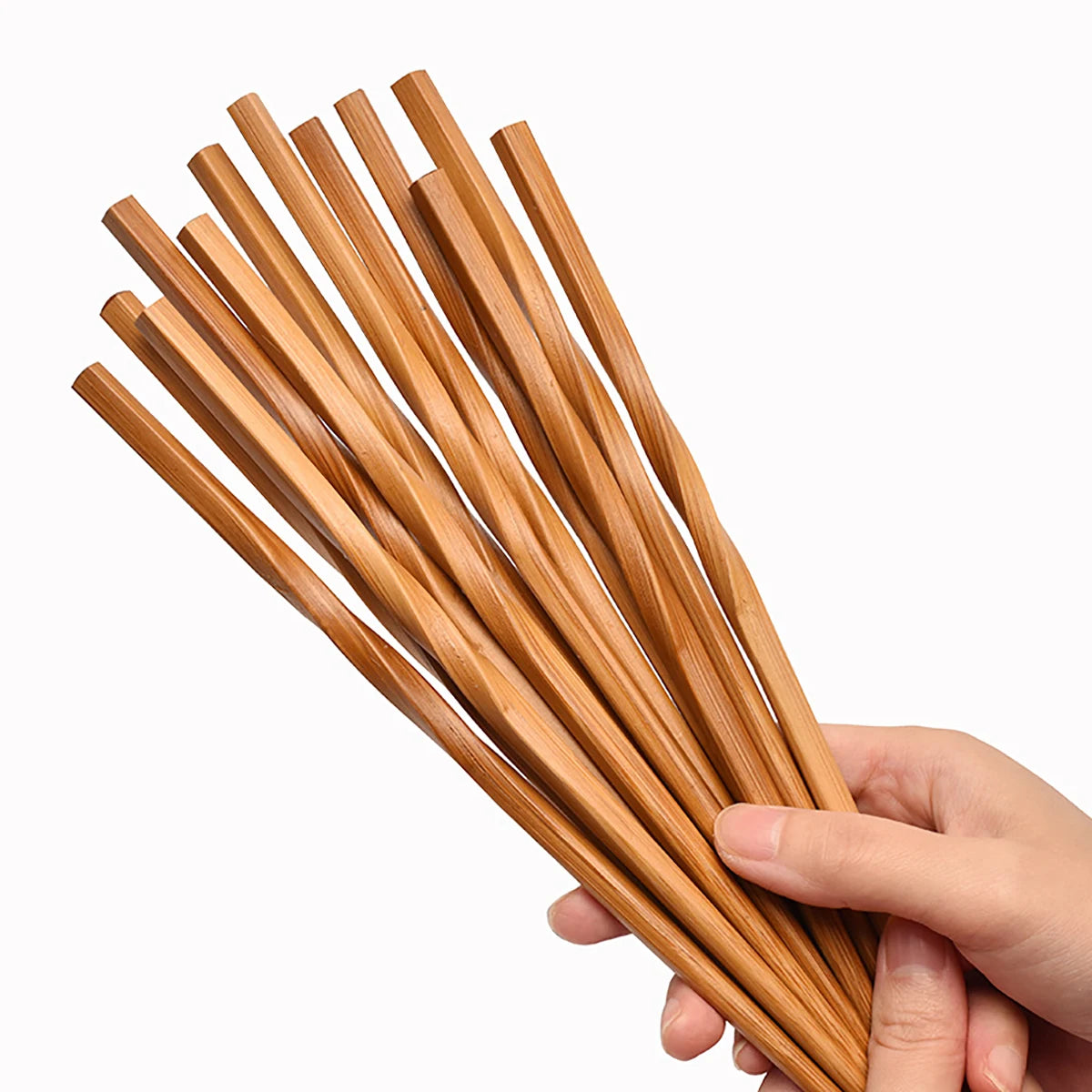 5pairs Bamboo Chopsticks Dinnerware Set Household Hotel Dining Chopsticks Carbonized Chopstick 24cm Fried Dough Twists chopstick