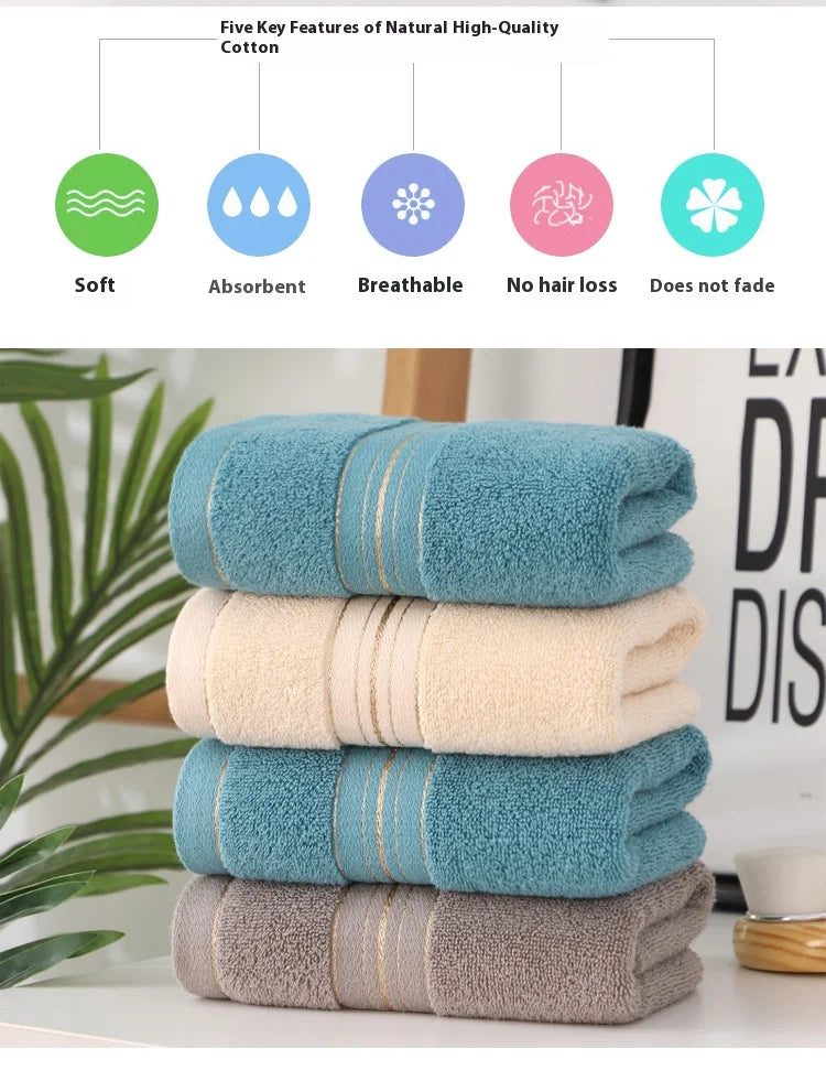 All-Cotton Class A Premium Face & Bath Towel Set - Thickened & Highly Absorbent