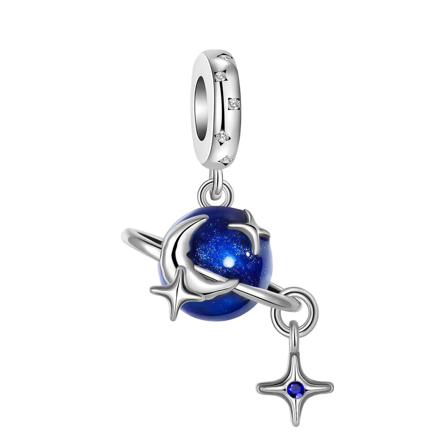 925 Sterling Silver Charms Colorful Sun Moon Stars Dangle Charm Fit Original Pendant Bracelets Necklace Women DIY Fine Jewelry