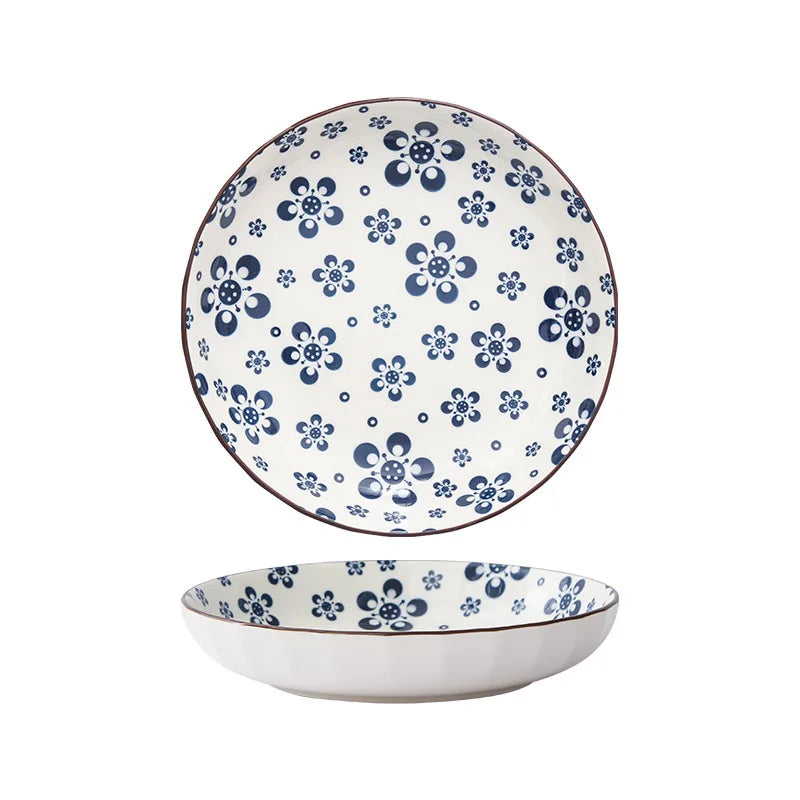 Japanese Ceramic Tableware Underglaze Color Dishes Rice Bowl