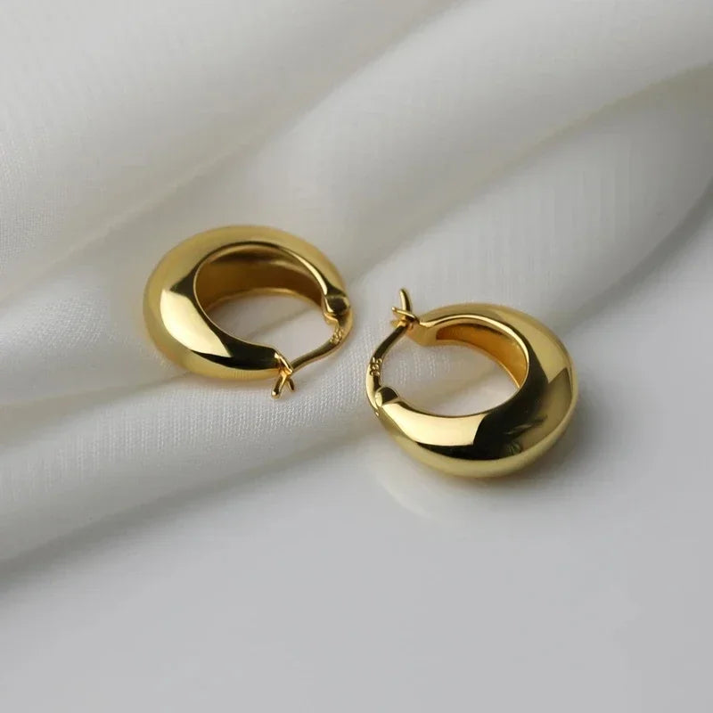 Sparkling Hoop Earrings 925 Sterling Silver Moon Pearl Heart Crystal Luxury Romantic Earing Fit Woman Wedding Party Jewelry Gift