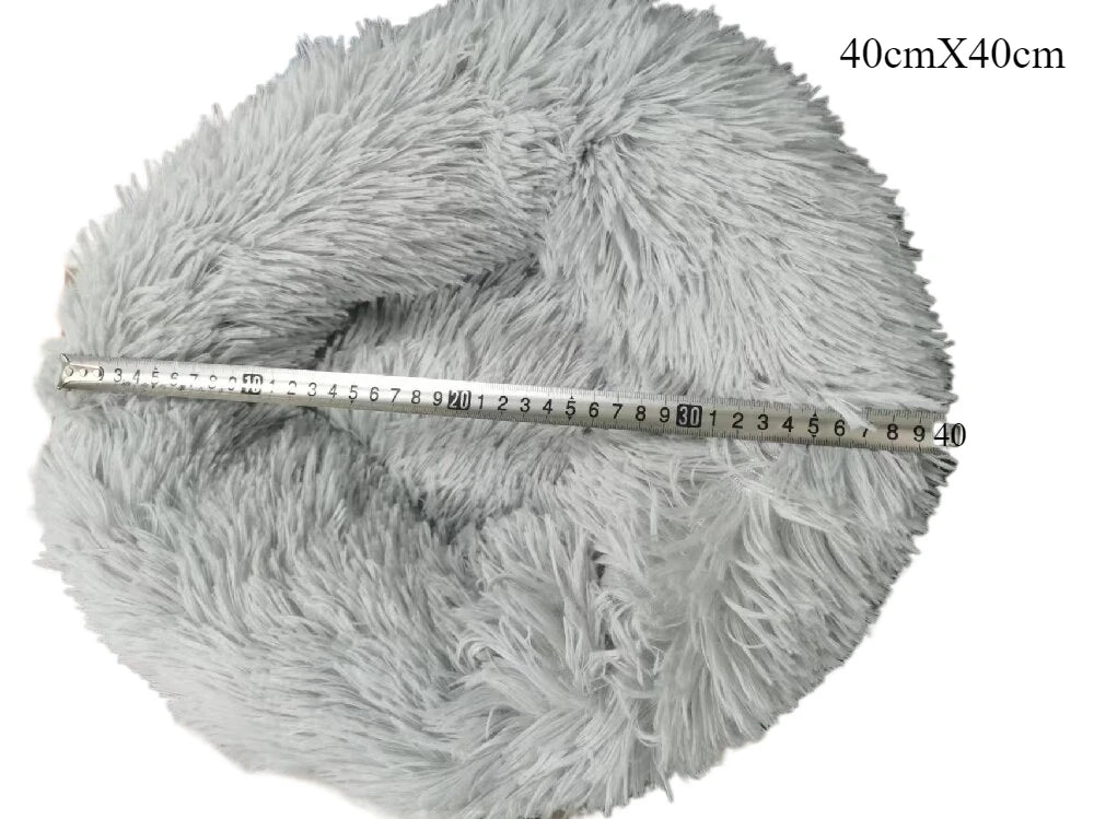 Winter Plush Pet Nest - Washable Round Bed for Cats and Dogs