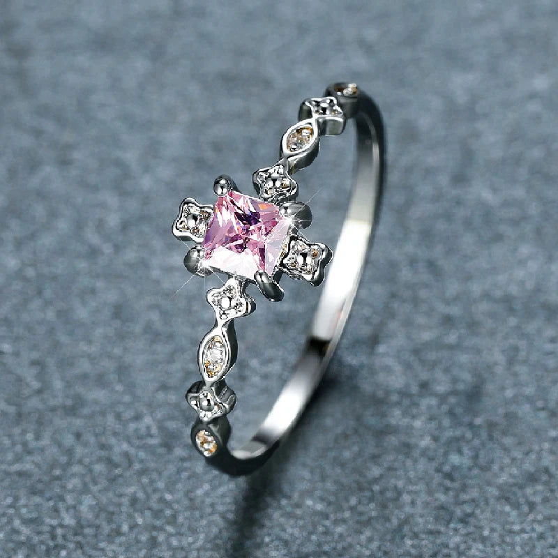 Fashion Ring 925 Silver Jewelry with Obsidian Zircon Gemstone Finger Rings Accessories for Women Wedding Party Gifts Wholesale