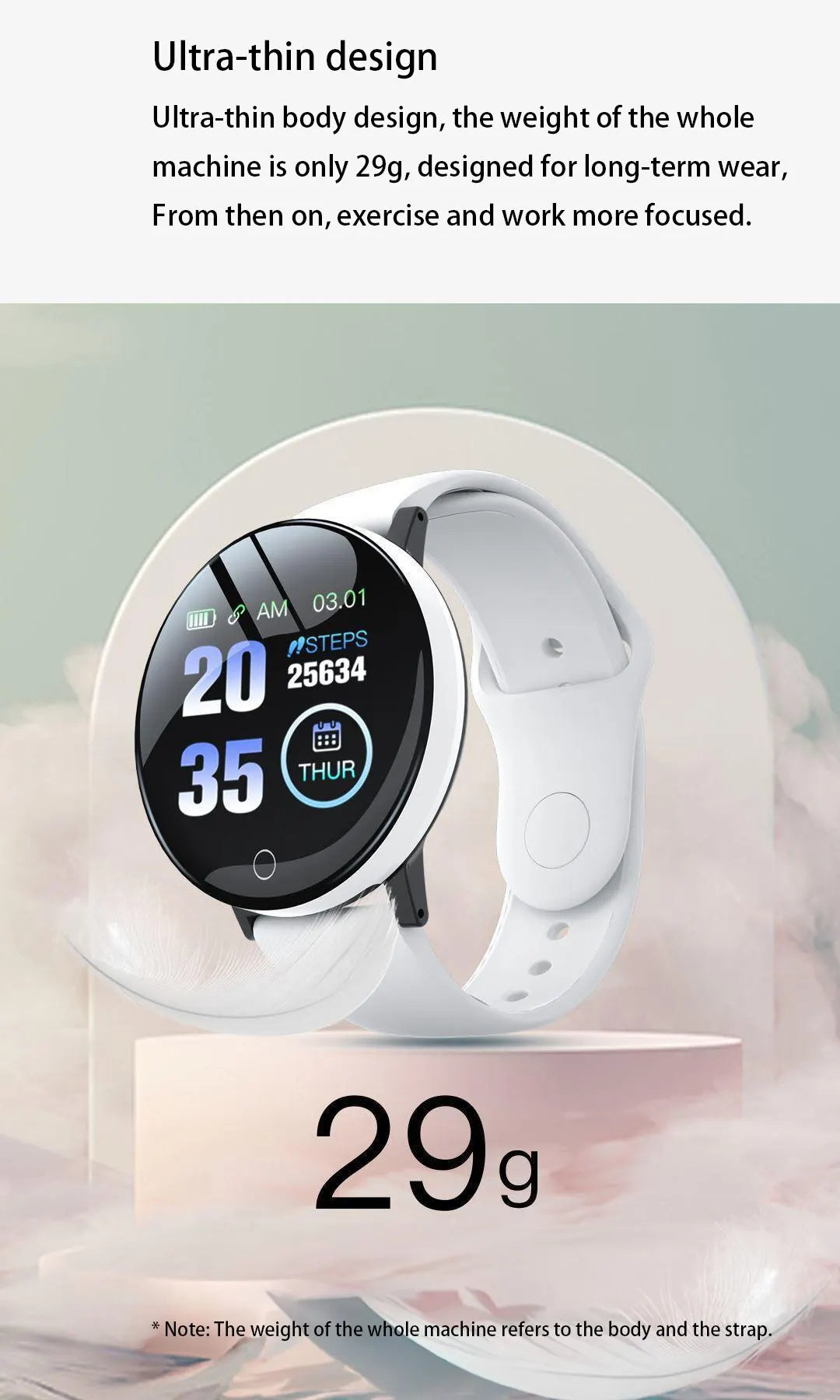 D18 Multifunctional Smart Watch Men & Women Bluetooth Connected Phone Music Fitness Sports Bracelet Sleep Monitor watch