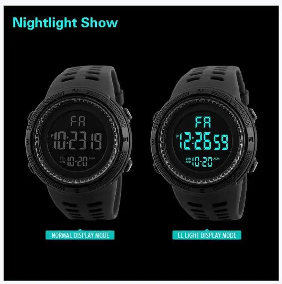 Men's Digital Electronic Watch Sports Glow 49mm Large Dial Student Outdoor Adventure Trend Multifunctional Maler fashion Watches