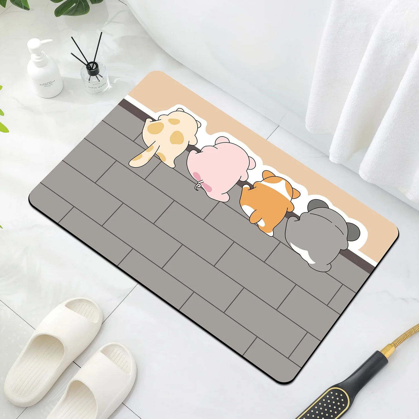 Quick-Dry Cartoon Mat