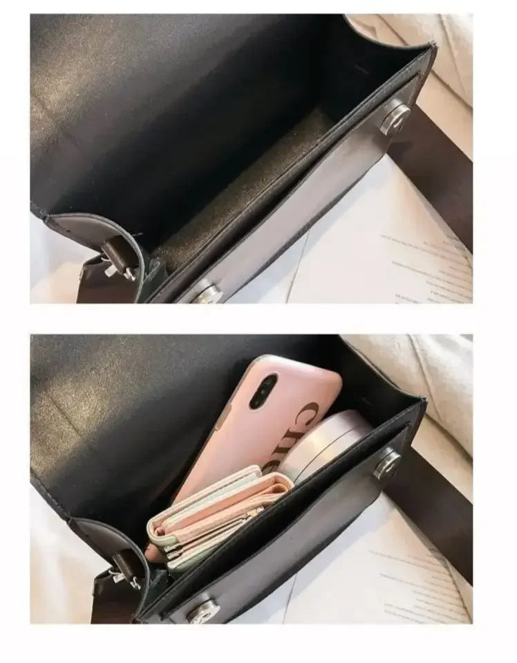 Crossbody Bag PU Leather Fashion Bags for Women Travel Handle Handbag Fashion Shoulder Messenger Bag Ladies Small Flap Bag