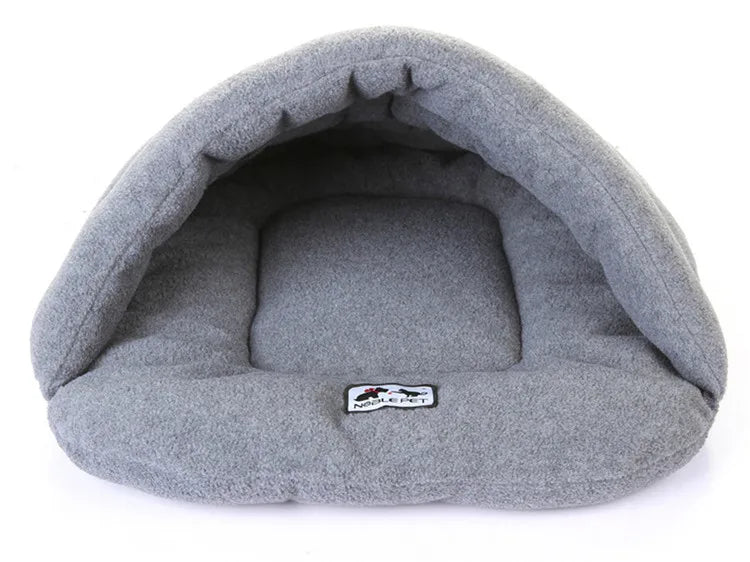 Slipper-Shaped Pet Cave Bed - Thick Fleece Winter Cat & Dog Nest