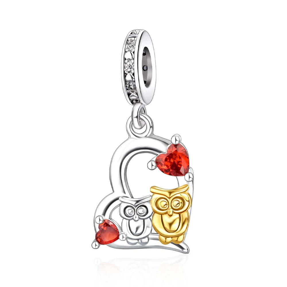 New 925 Sterling Silver Two Tone Golden Sunflower Lucky Stars Charm Fit Bracelet & Necklace Sun Moon Diamond Charm Jewelry DIY