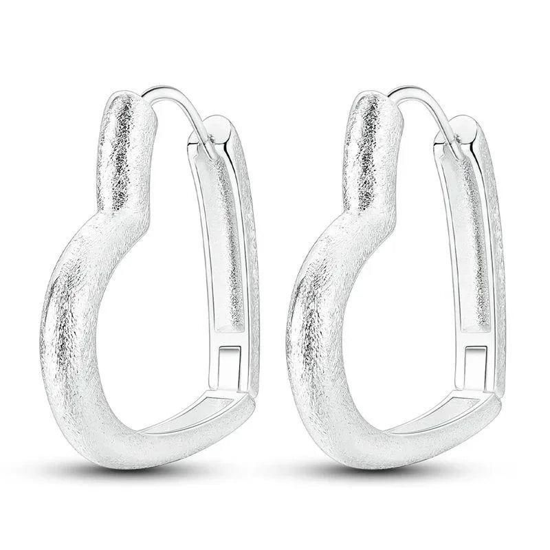 Sparkling Hoop Earrings 925 Sterling Silver Moon Pearl Heart Crystal Luxury Romantic Earing Fit Woman Wedding Party Jewelry Gift
