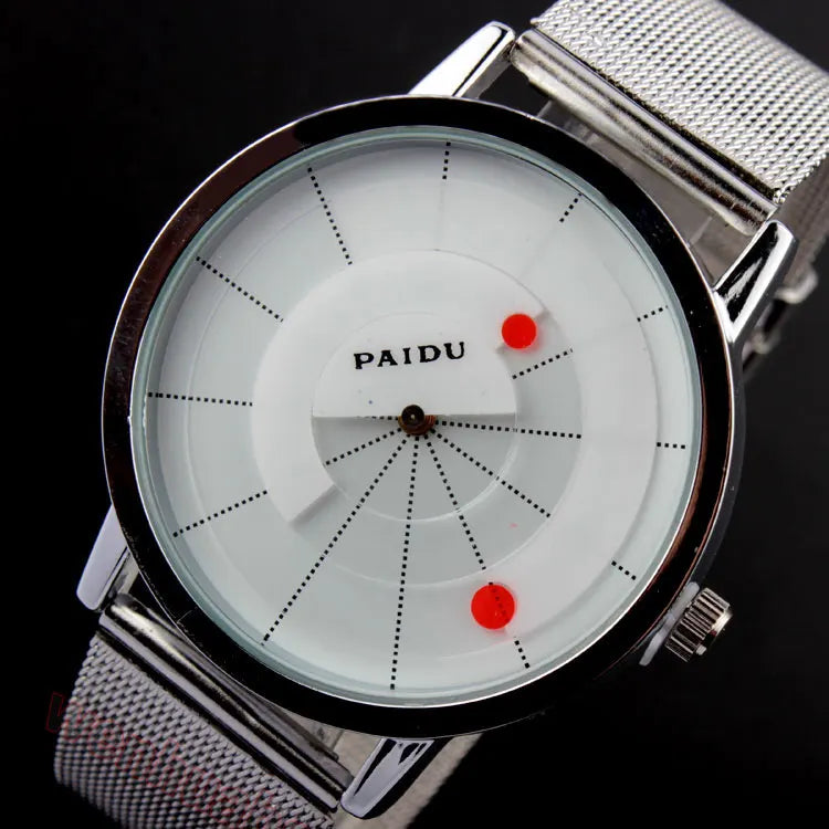 Minimalist Unisex Watch for Men Women Couple Simple Style Unique Dial Quartz Wristwatch Male Female Unique Pointer Wrist Clock