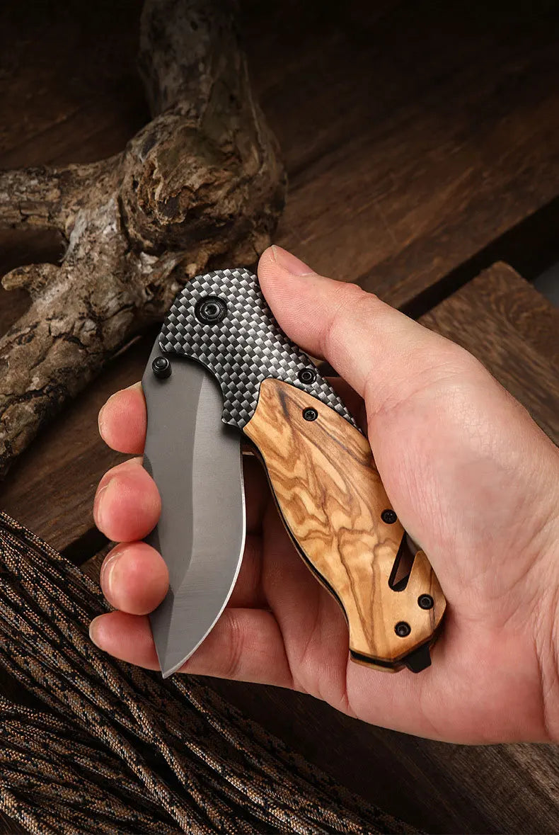 Folding knife high hardness multifunctional fruit knife outdoor portable camping tools folding knife self-defense pocket knife