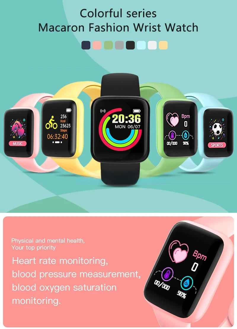Children's Smart Digital Watch With Connected Watch Child Step Count Heart Rate Monitoring Bluetooth Wirstwatch for Men Women