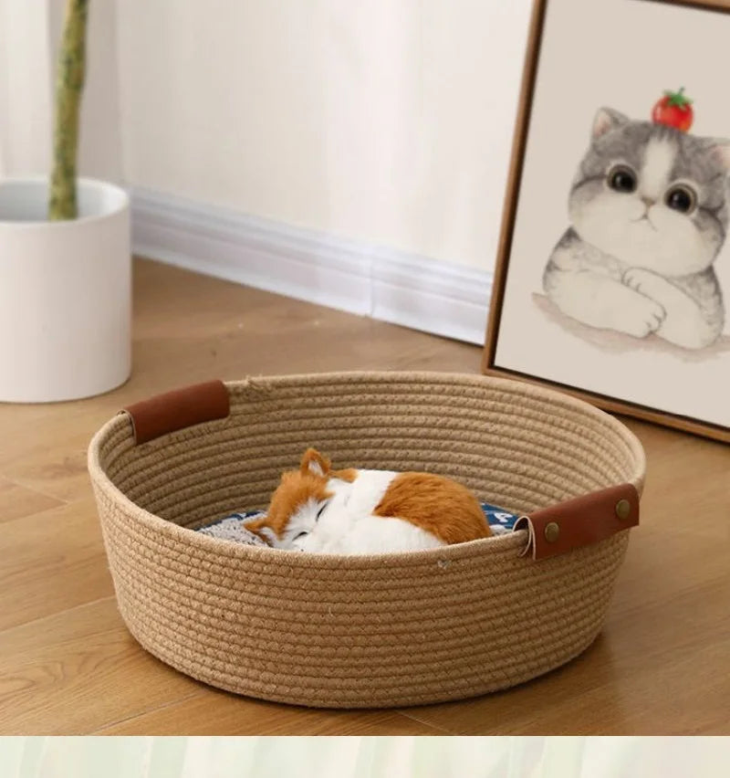 HeMu 4-Season Pet Mat - Removable & Washable Bamboo-Cotton Kennel Pad