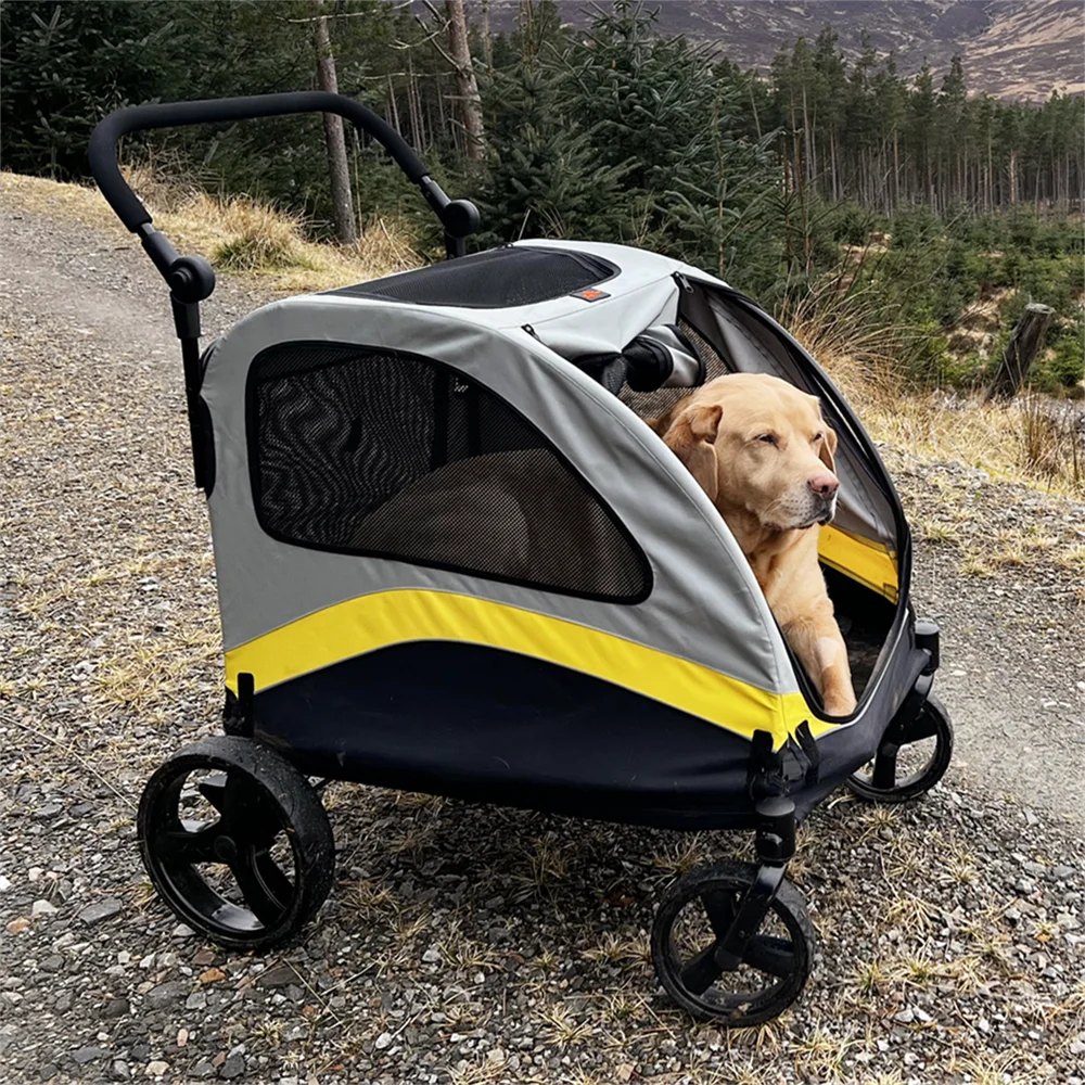 Premium 4-Wheel Dog Stroller - Foldable Pet Jogger for All-Size Dogs