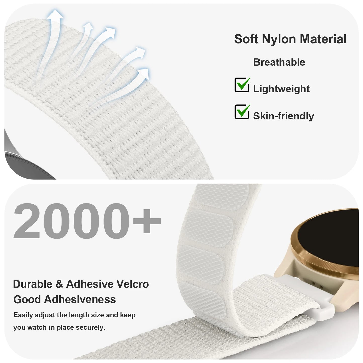 18mm Nylon Loop Strap for Garmin Venu 3S 2S 40mm Vivoactive 4S/3S Vivomove 3S Watchband For Garmin Forerunner 255S/265S Band