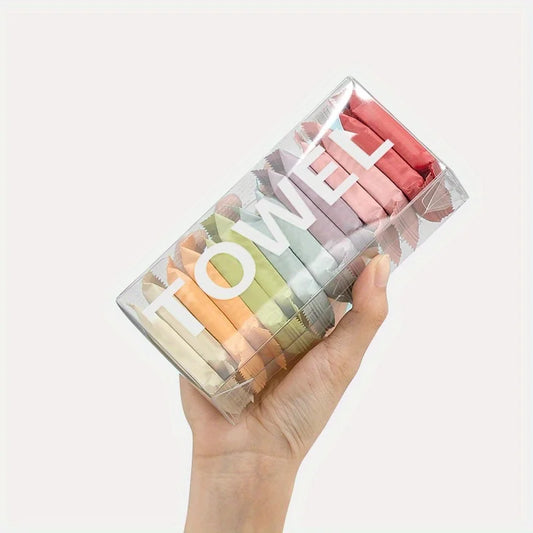 14pcs/box Disposable Washcloth Portable Travel Towel Thickened Compressed Face Cleansing Beauty Square Towel - BeeTrendyShop.COM