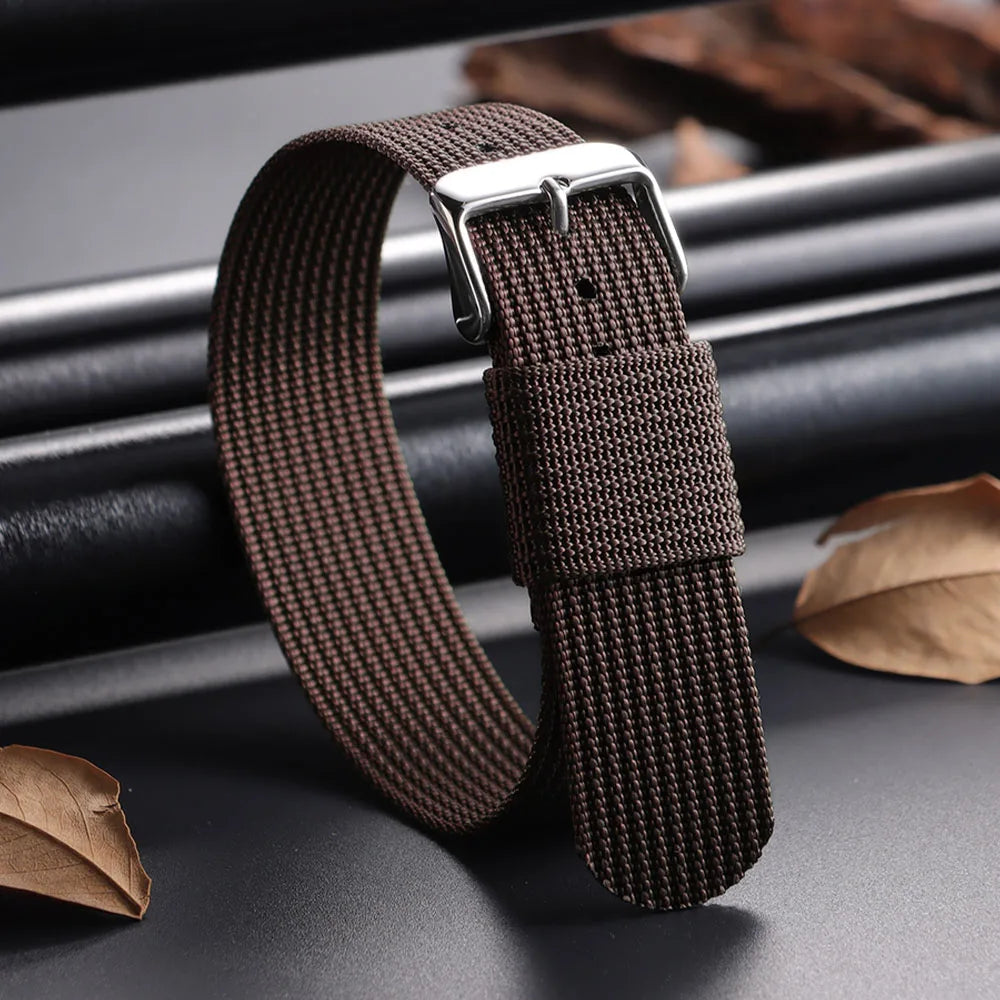 18mm 20mm 22mm Nylon Watch Band for Seiko Braided Canvas Strap Army Sport Men Bracelet Black Green Military Breathable WristBelt
