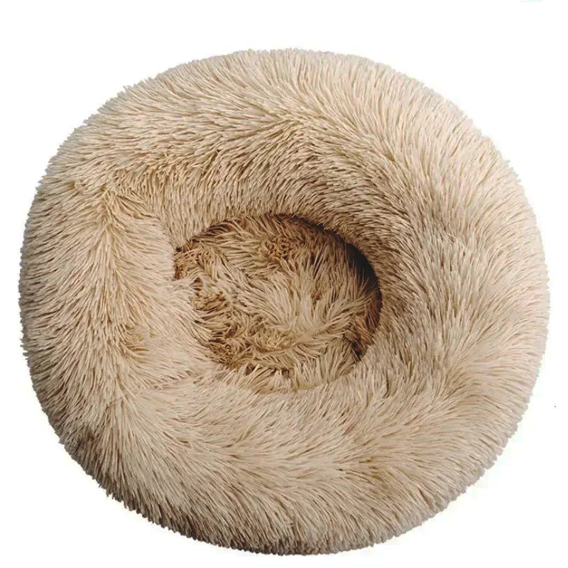 40-90cm Round Plush Pet Bed - Winter Warm Dog & Cat Bed for Medium-Large Pets