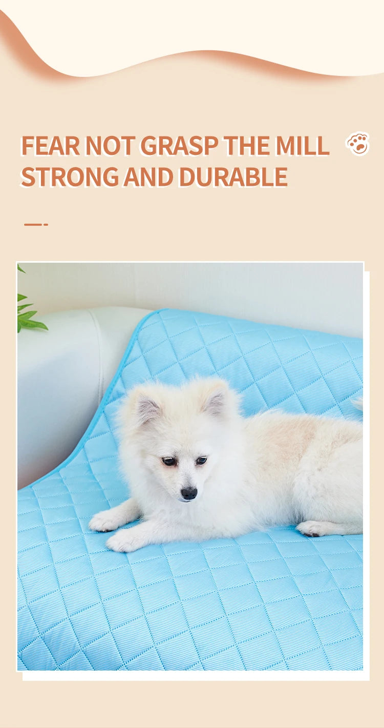 Portable Dog Cooling Mat - Ice Silk Pet Pad for Indoor & Outdoor Use