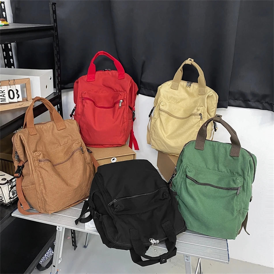 Canvas Backpack Vintage School Bag