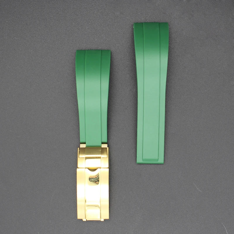 20mm Silicone wristband Watchband Luxury Watch Strap Parts Stainless Steel Buckle For Daytona SKY-DWELLER YACHT-MASTER nh35 Case